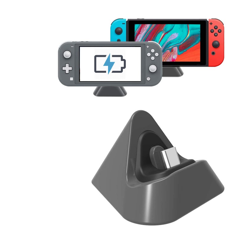 FANPL Charging Dock for Nintendo Switch Lite, Charging Stand Station Compatible with Nintendo Switch (Gray) - Image 1